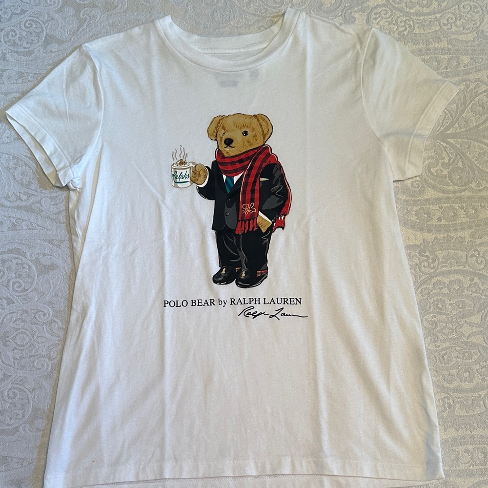 Ralph Lauren White T-Shirt with Polo Bear Design